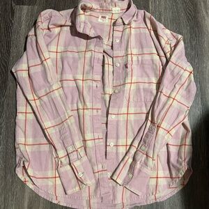 Levi's Pink and Cream Plaid Shirt